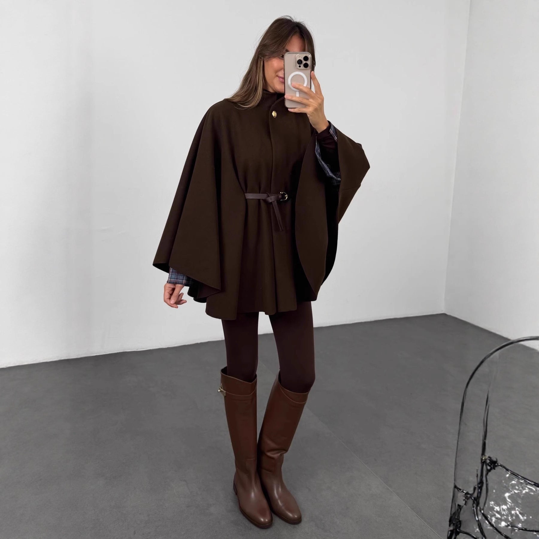Ava Elegante Wollen Cape Coat