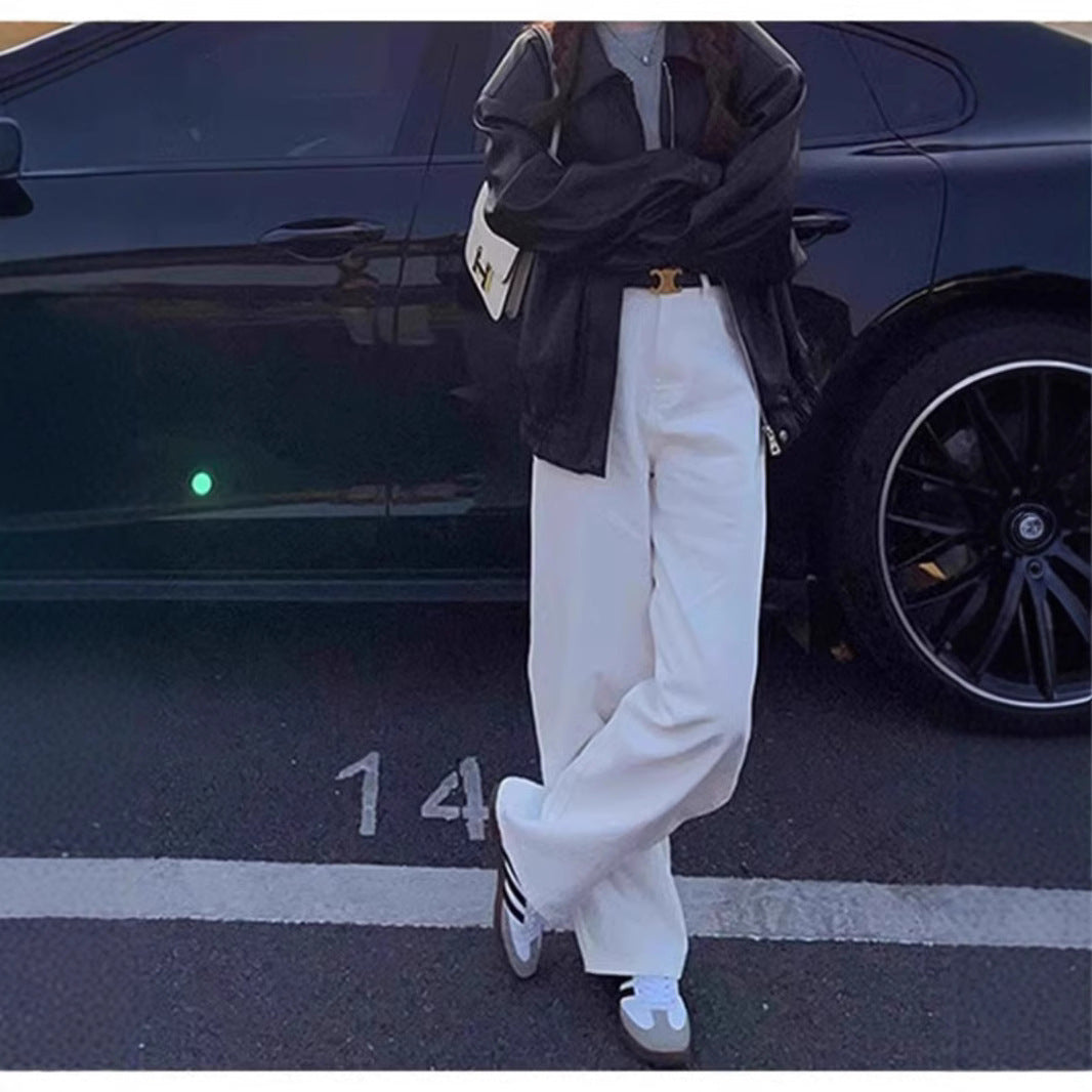 Fashion Wide-leg White Jeans For Women