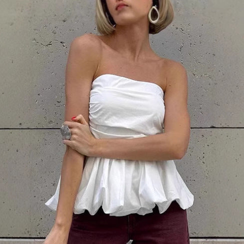 Summer French Style Temperament White Bra Vest