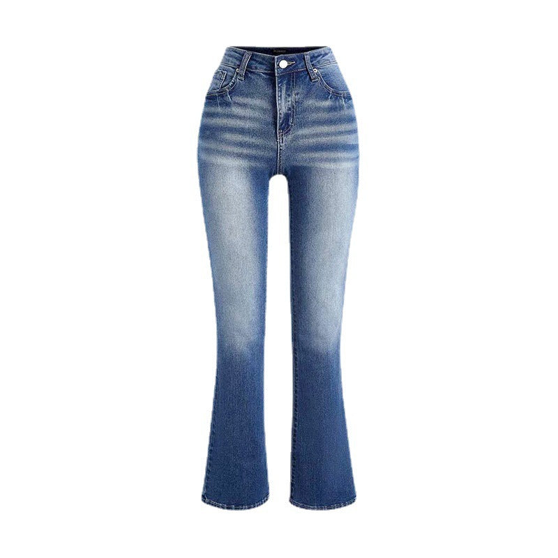 European And American Ladies Jeans Temperament Wild Washed Casual Pants