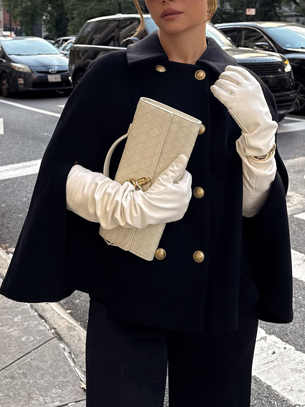 Black Double - Breasted Cape