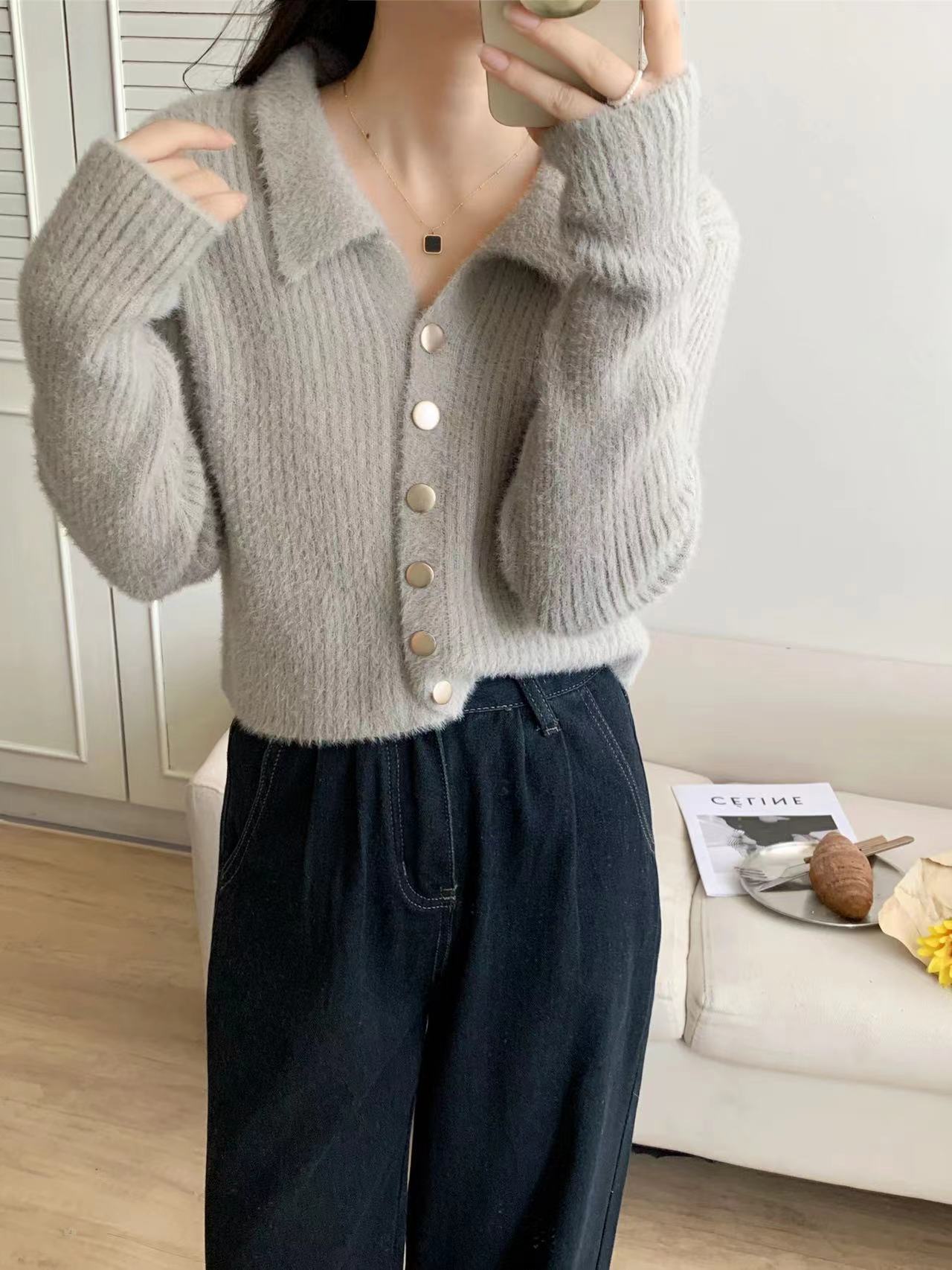 Loose Temperament Soft Glutinous Knitted Cardigan For Women