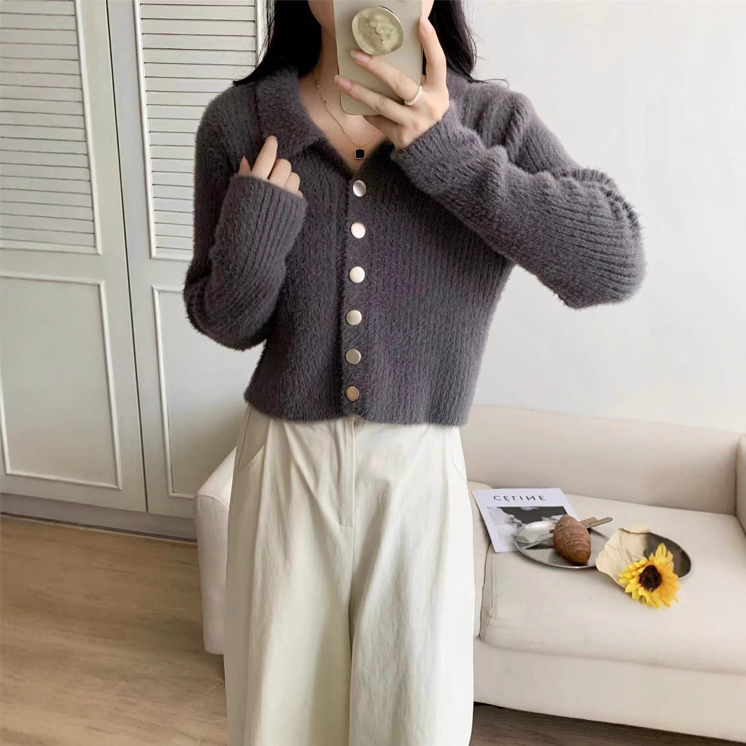 Loose Temperament Soft Glutinous Knitted Cardigan For Women