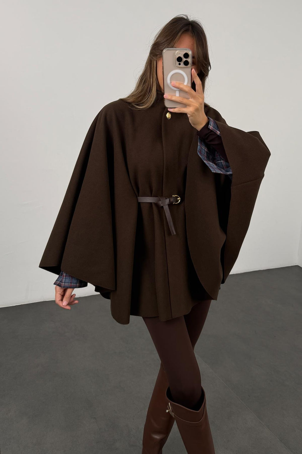 Ava Elegante Wollen Cape Coat
