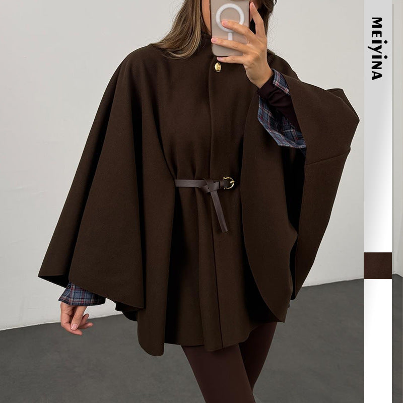 Ava Elegante Wollen Cape Coat