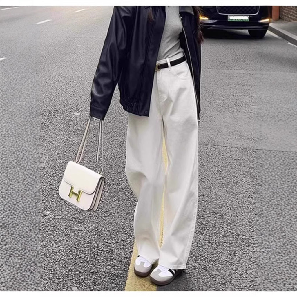 Fashion Wide-leg White Jeans For Women