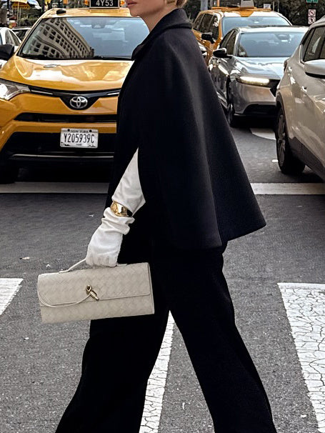 Black Double - Breasted Cape