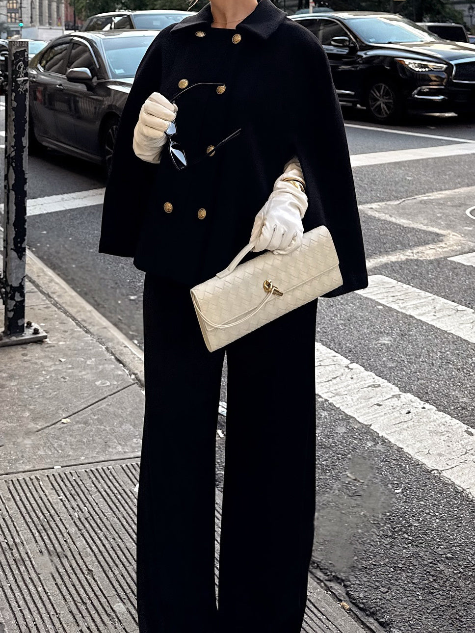 Black Double - Breasted Cape