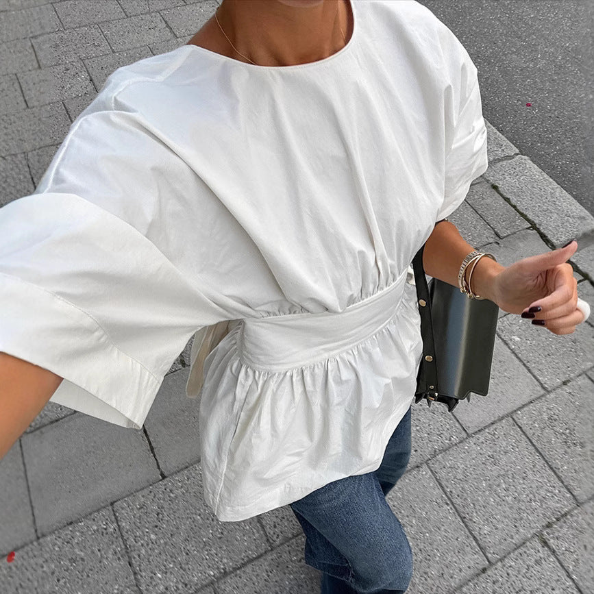 Top met Open Rug & Strikdetail - Moe