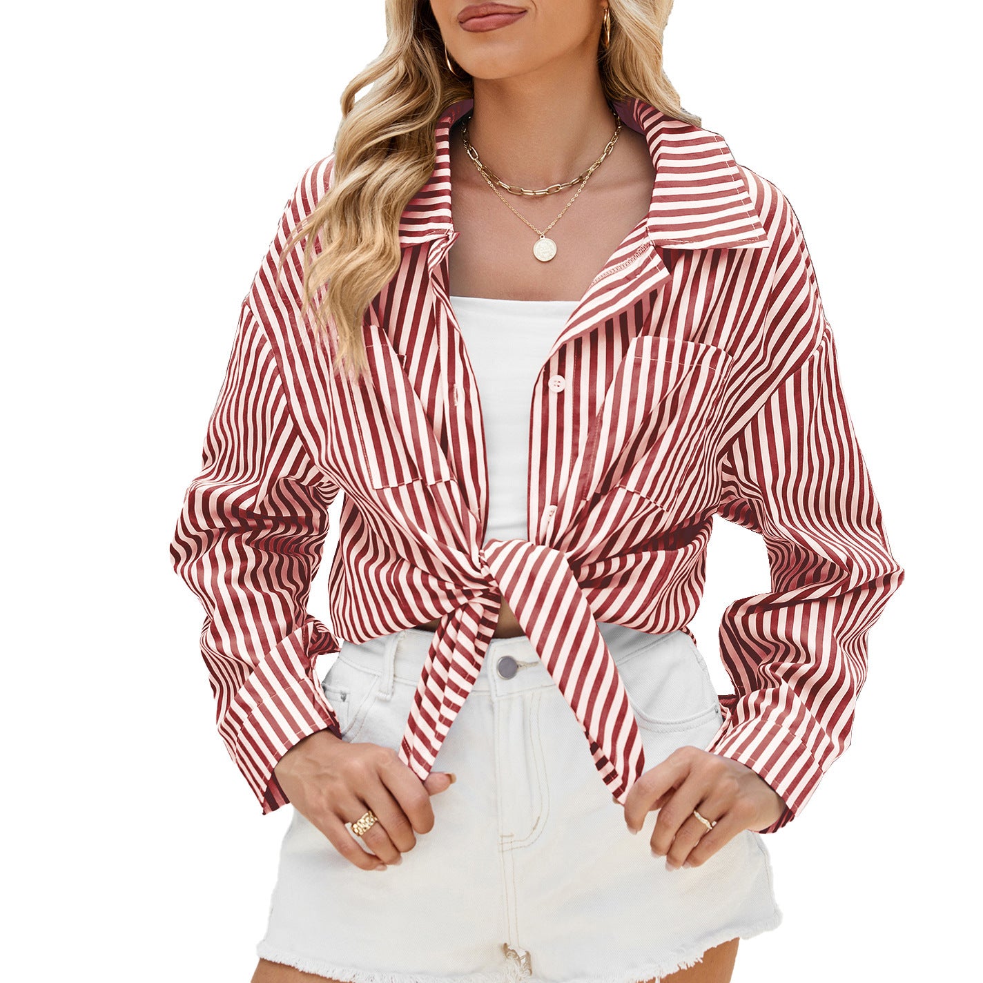 Marée Casual Striped Button-Up