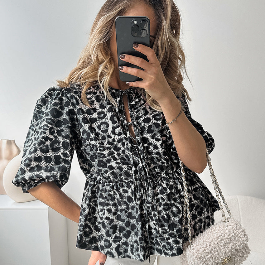 Blouse met Vetersluiting - Moe