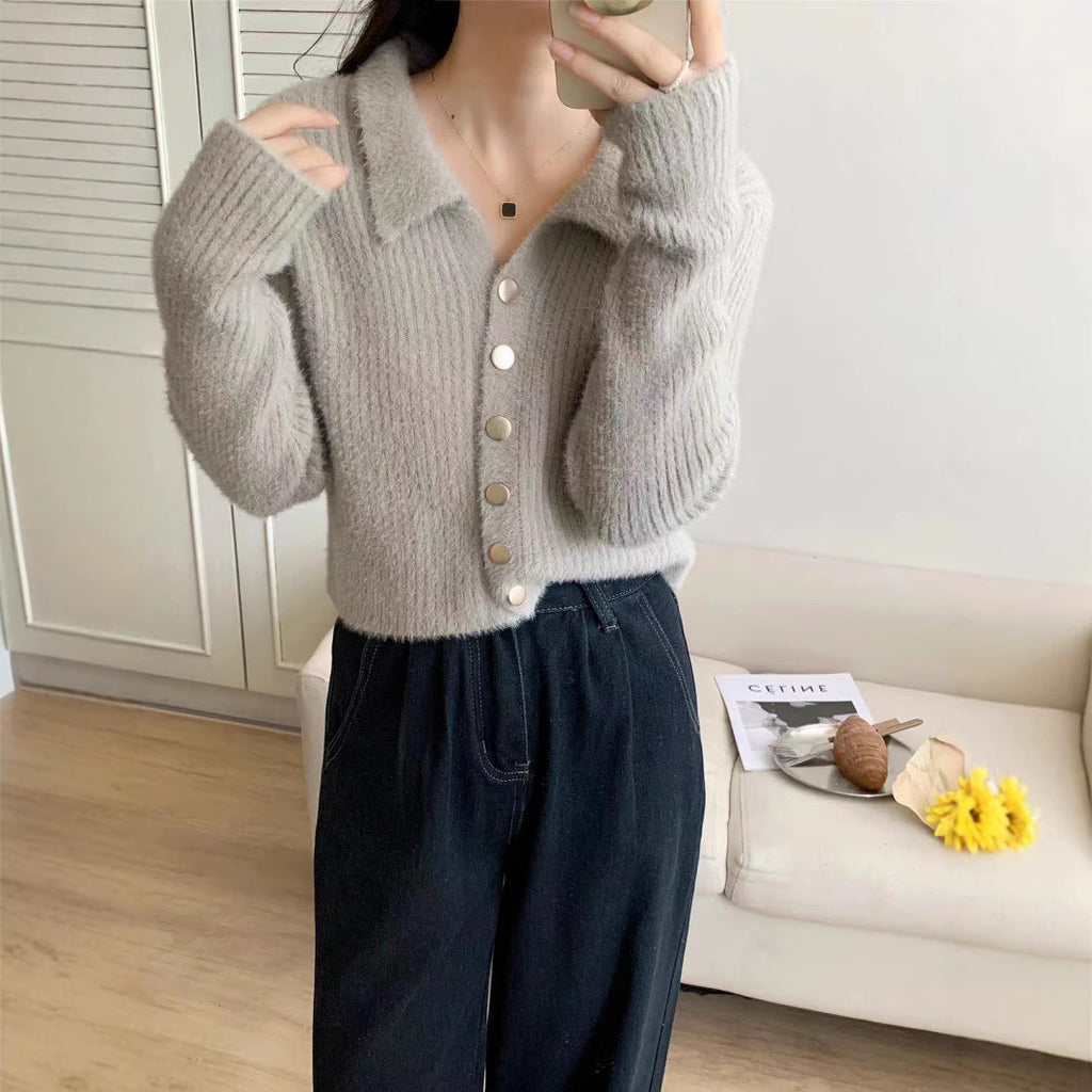 Loose Temperament Soft Glutinous Knitted Cardigan For Women