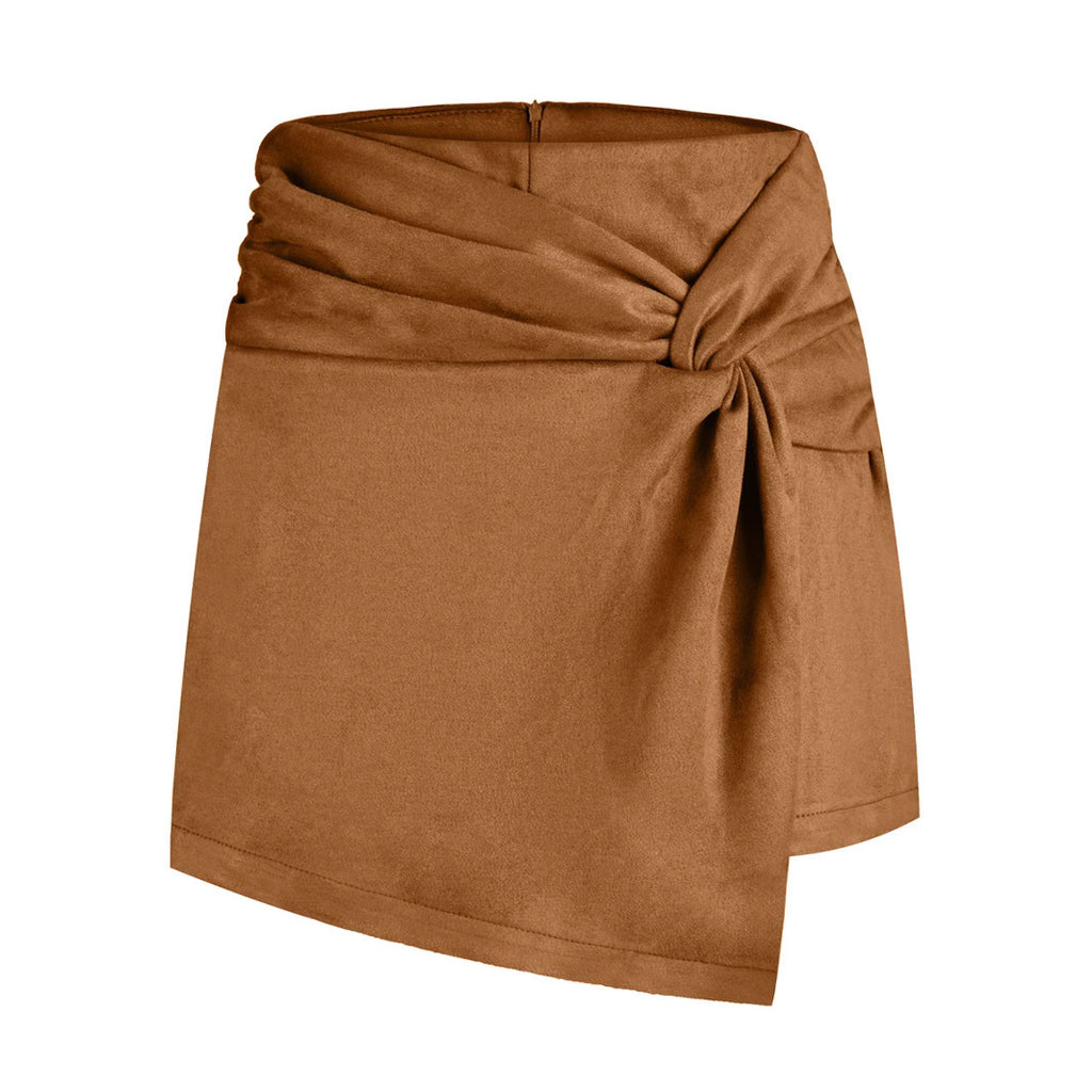 Heap Pleated Irregular Half-length Short Pantskirt Women