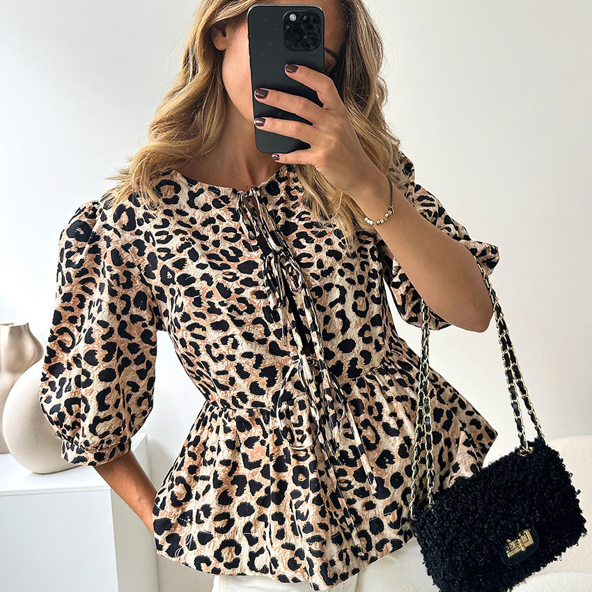 Blouse met Vetersluiting - Moe