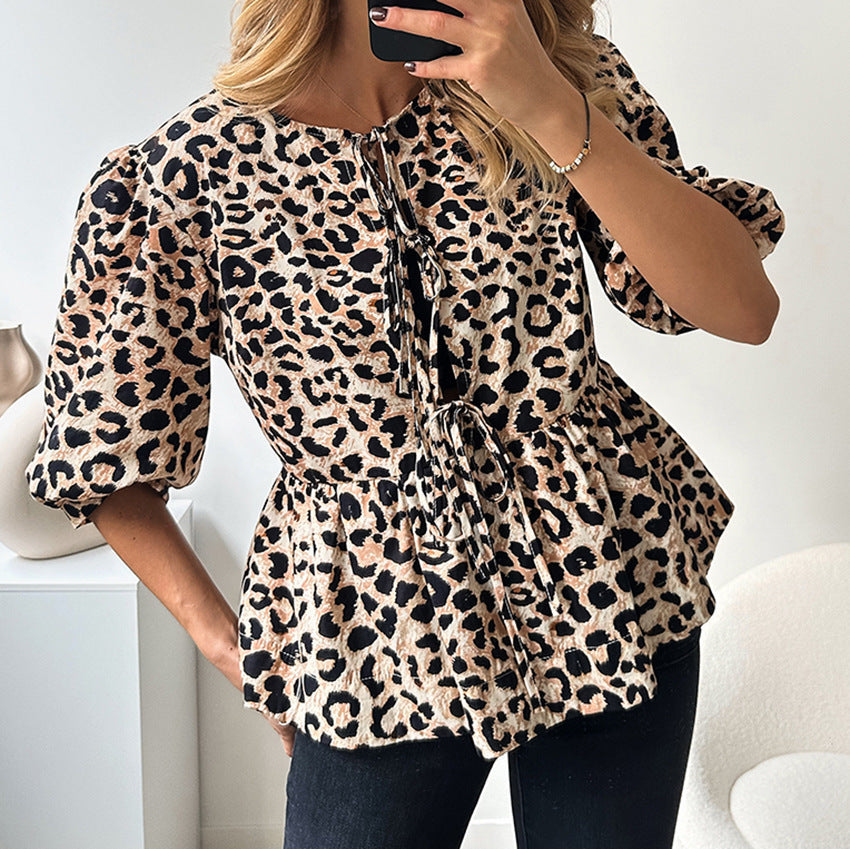 Blouse met Vetersluiting - Moe