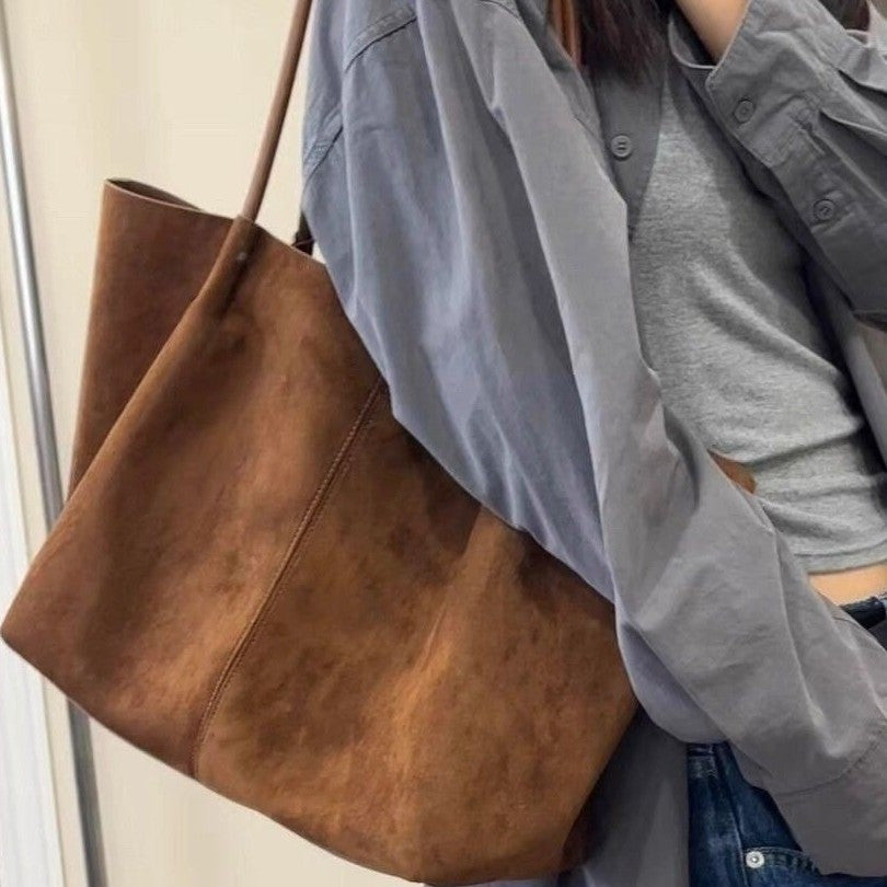 Commuter Retro Large Capacity Autumn And Winter Portable Tote Bag