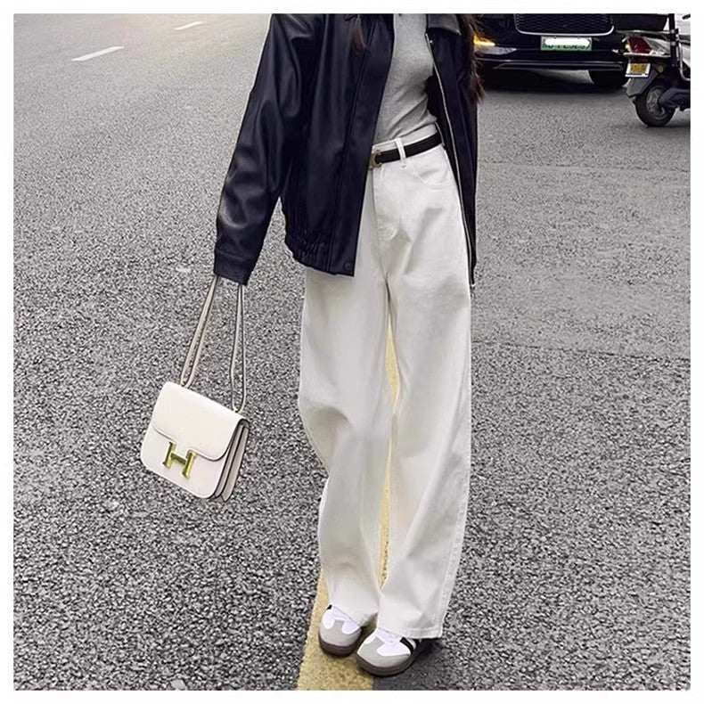 Fashion Wide-leg White Jeans For Women