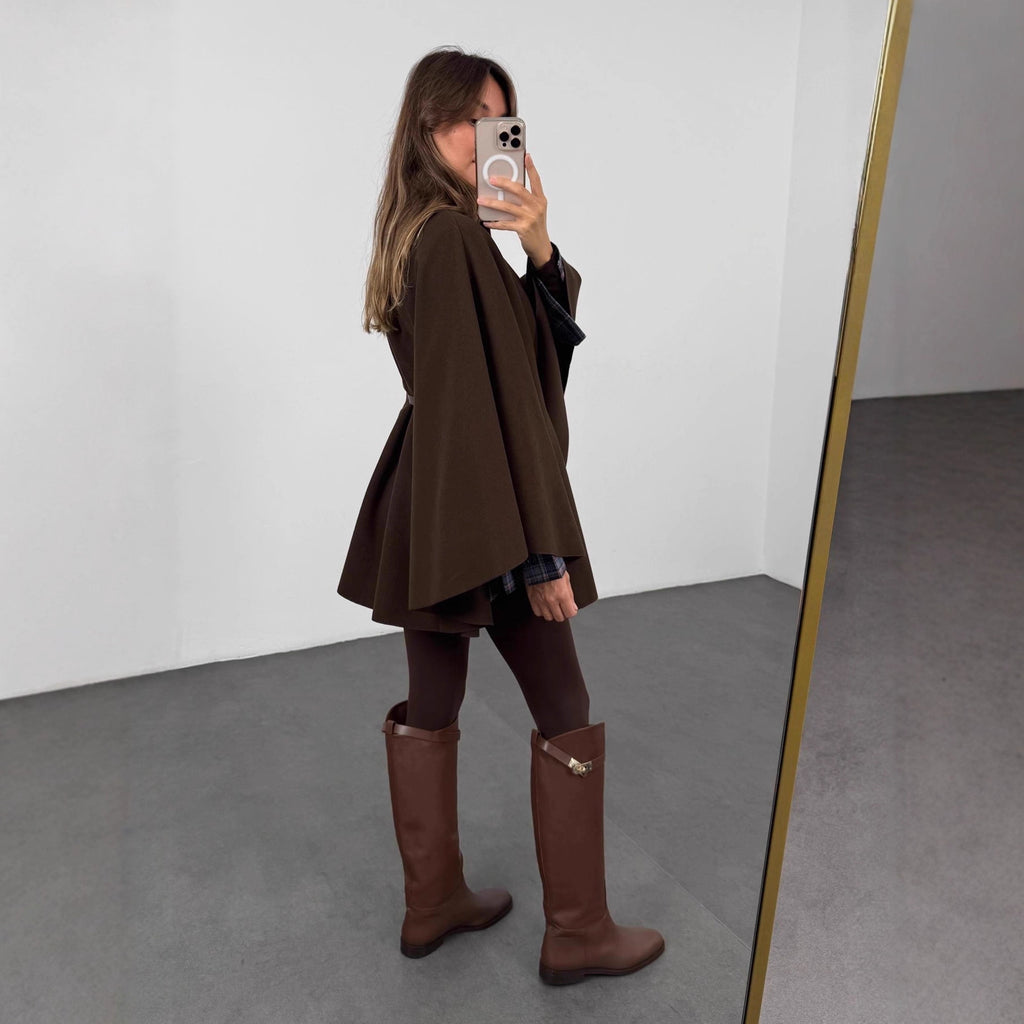 Ava Elegante Wollen Cape Coat